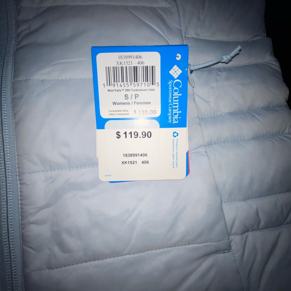 NEW Columbia Mist Falls Down Vest - Picture 5 of 8